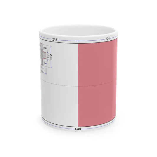 Flag of Malta construction sheet (Malta) White Coffee Mug 11oz - Go Mug Yourself