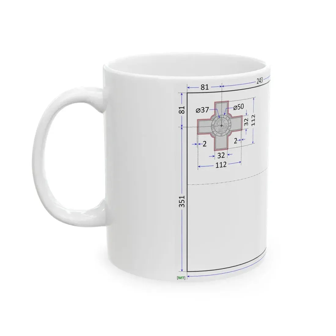 Flag of Malta construction sheet (Malta) White Coffee Mug - Go Mug Yourself