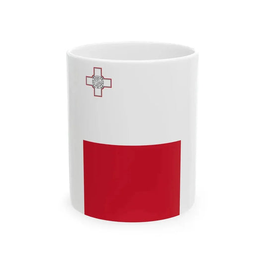 Flag of Malta vertical (Malta) White Coffee Mug 11oz - Go Mug Yourself