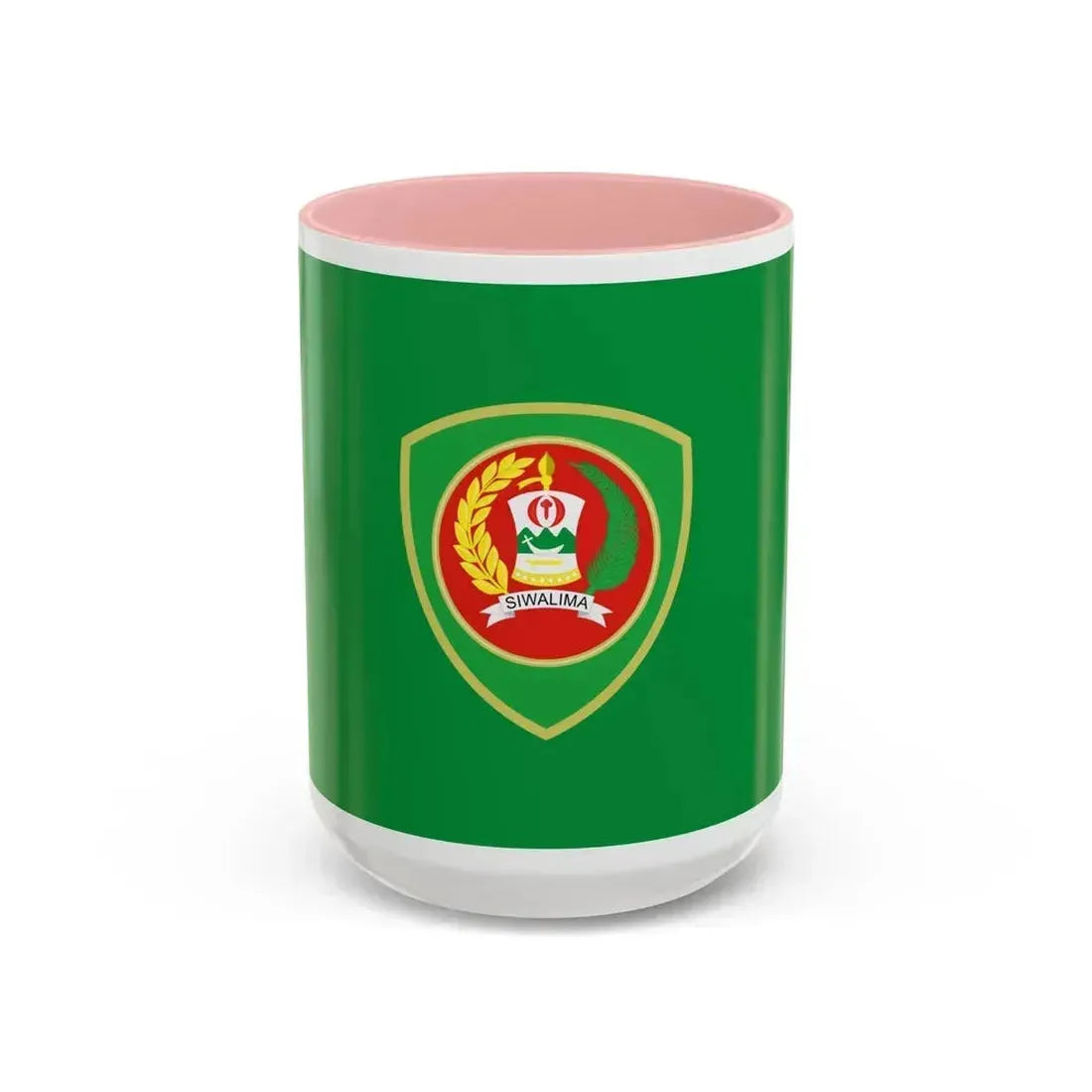 Flag of Maluku Indonesia - Accent Coffee Mug 15oz Pink - Go Mug Yourself