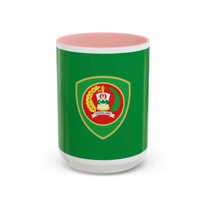 Flag of Maluku Indonesia - Accent Coffee Mug 15oz Pink - Go Mug Yourself