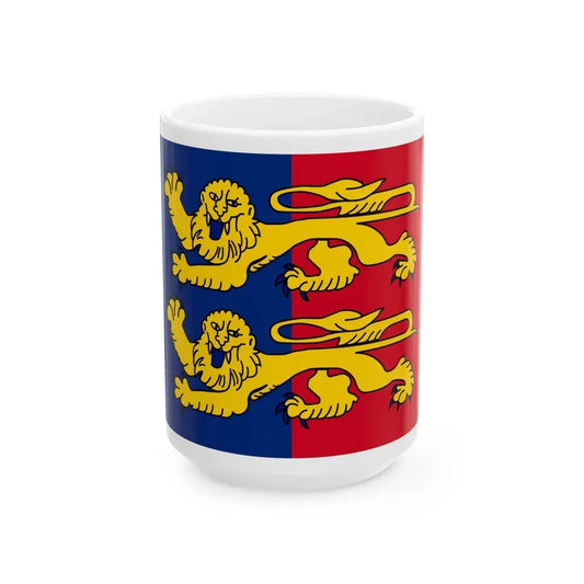 Flag of Manche France 2 - White Coffee Mug 15oz - Go Mug Yourself