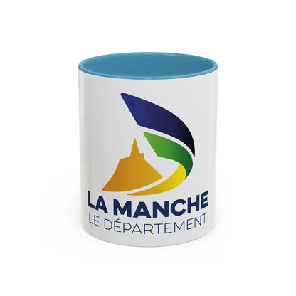 Flag of Manche France - Accent Coffee Mug 11oz Light Blue - Go Mug Yourself
