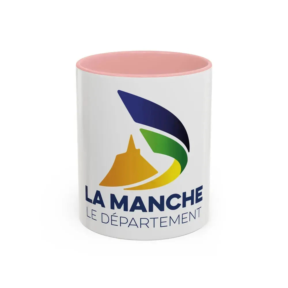 Flag of Manche France - Accent Coffee Mug 11oz Pink - Go Mug Yourself