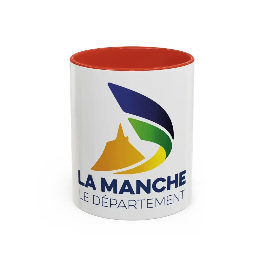 Flag of Manche France - Accent Coffee Mug 11oz Red - Go Mug Yourself