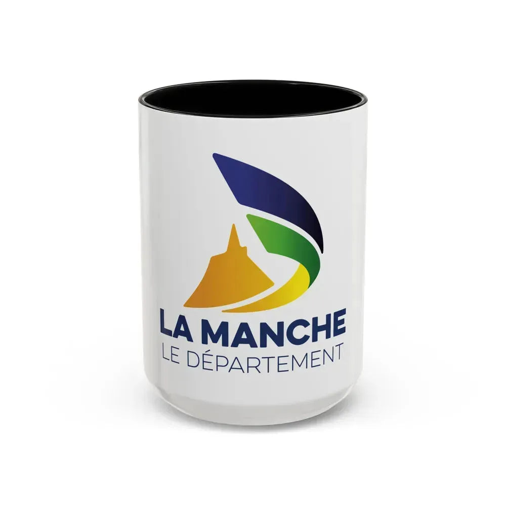 Flag of Manche France - Accent Coffee Mug 15oz Black - Go Mug Yourself