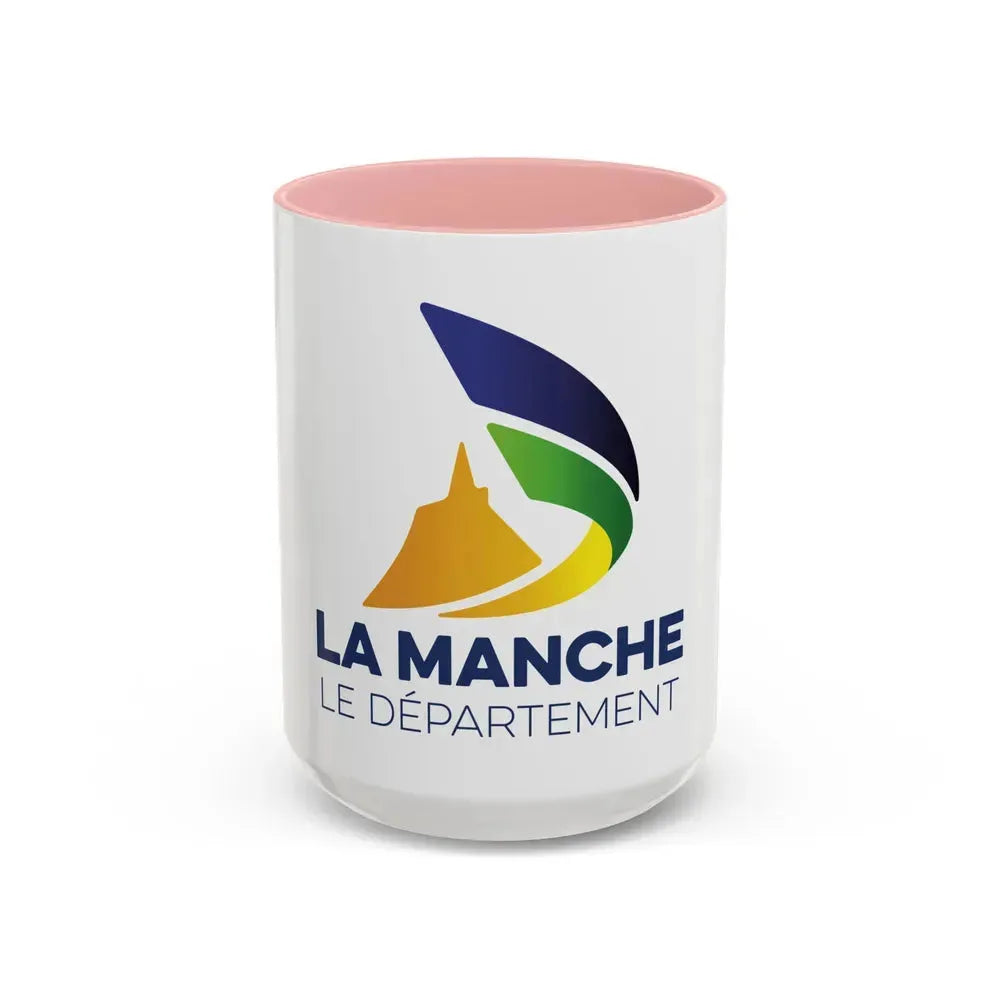 Flag of Manche France - Accent Coffee Mug 15oz Pink - Go Mug Yourself