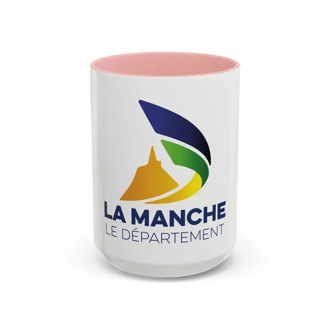 Flag of Manche France - Accent Coffee Mug 15oz Pink - Go Mug Yourself