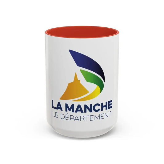 Flag of Manche France - Accent Coffee Mug 15oz Red - Go Mug Yourself