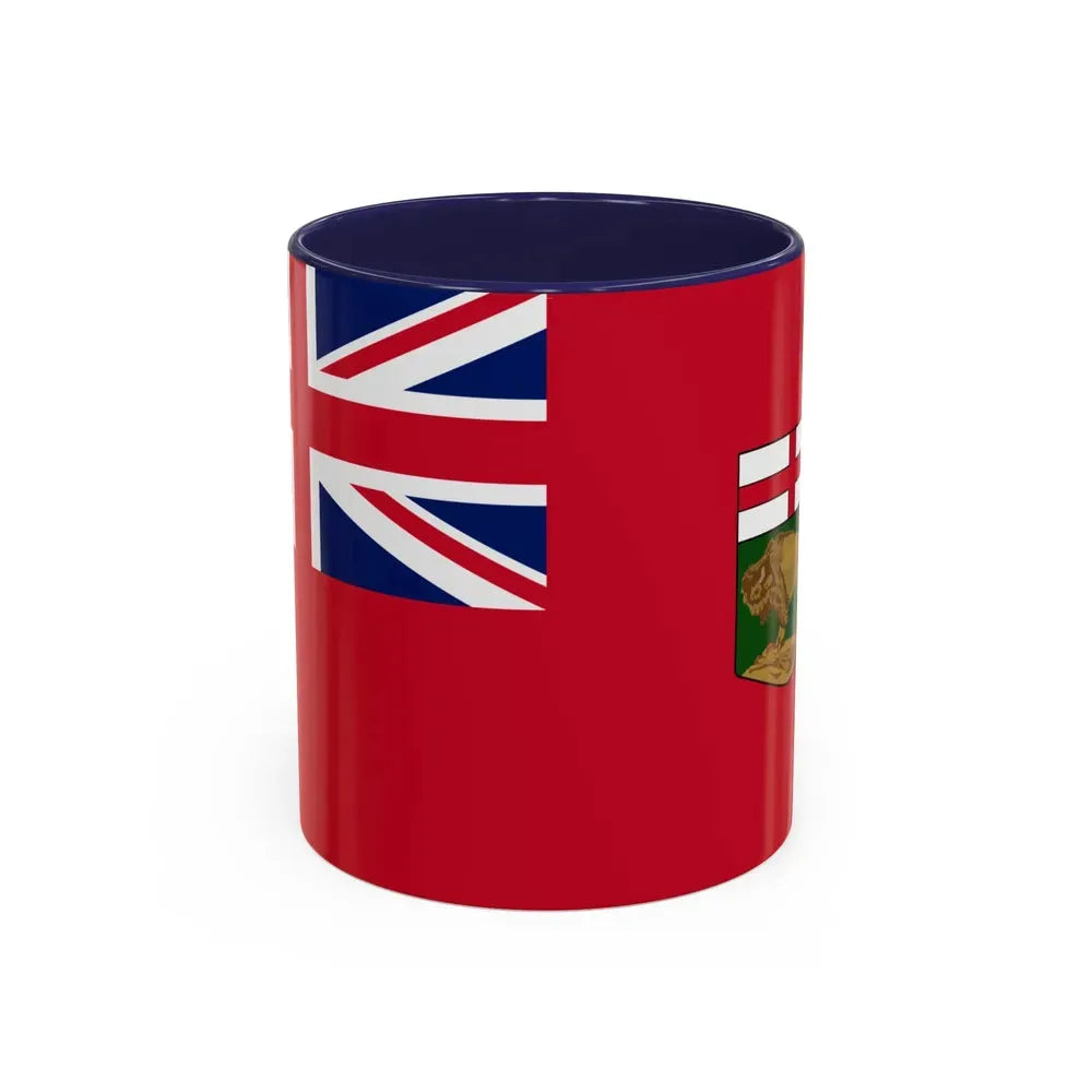 Flag of Manitoba Canada - Accent Coffee Mug 11oz Navy - Go Mug Yourself