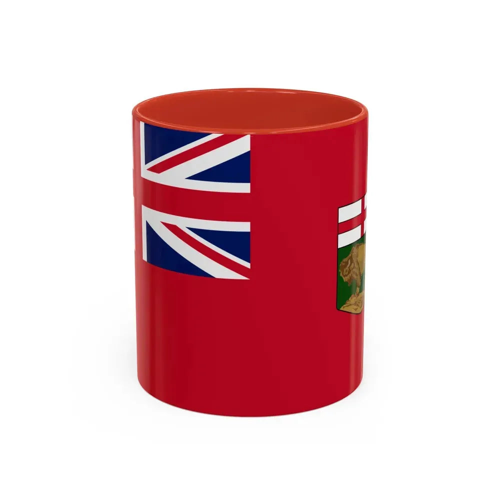 Flag of Manitoba Canada - Accent Coffee Mug 11oz Red - Go Mug Yourself