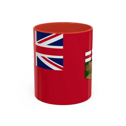Flag of Manitoba Canada - Accent Coffee Mug 11oz Red - Go Mug Yourself