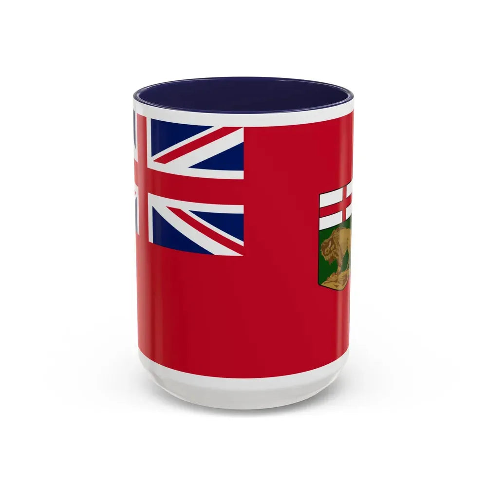 Flag of Manitoba Canada - Accent Coffee Mug 15oz Navy - Go Mug Yourself