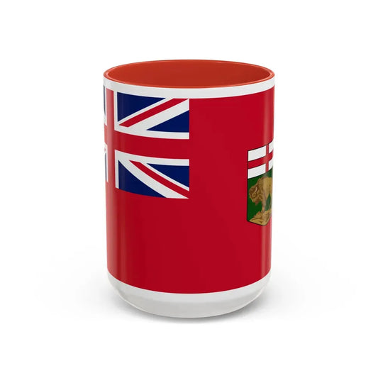Flag of Manitoba Canada - Accent Coffee Mug 15oz Red - Go Mug Yourself