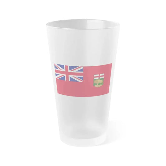 Flag of Manitoba Canada - Frosted Pint Glass 16oz 16oz Frosted - Go Mug Yourself