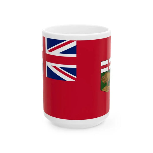 Flag of Manitoba Canada - White Coffee Mug 15oz - Go Mug Yourself