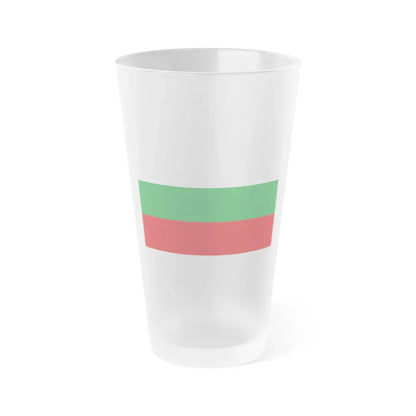 Flag of Manizales Caldas Colombia - Frosted Pint Glass 16oz 16oz Frosted - Go Mug Yourself
