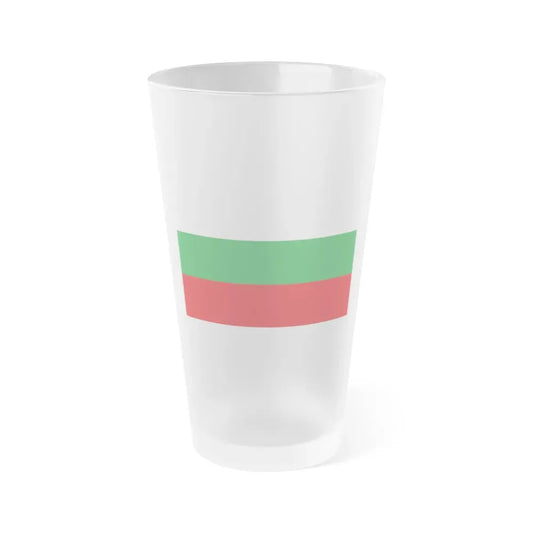 Flag of Manizales Caldas Colombia - Frosted Pint Glass 16oz 16oz Frosted - Go Mug Yourself