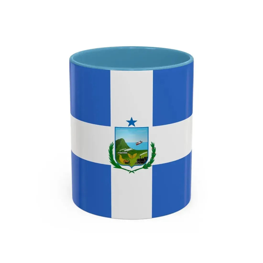 Flag of Manta Ecuador - Accent Coffee Mug 11oz Light Blue - Go Mug Yourself