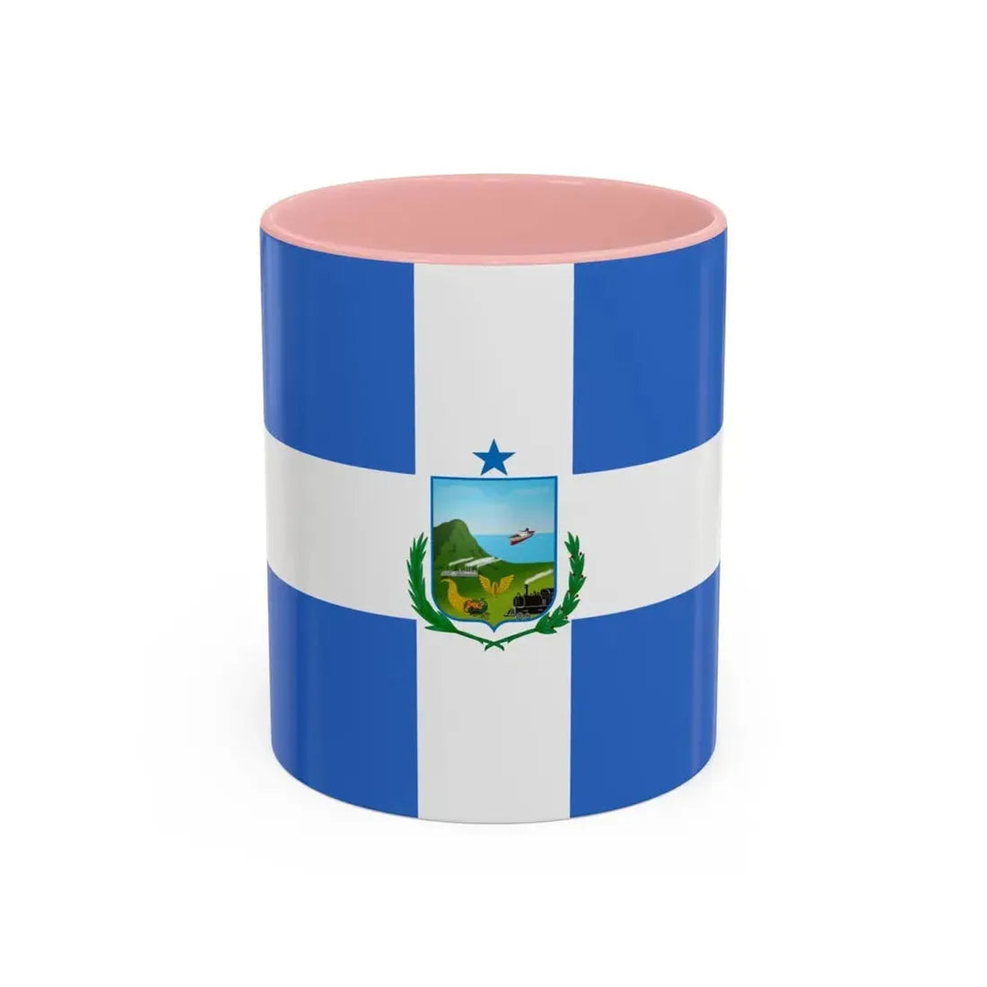 Flag of Manta Ecuador - Accent Coffee Mug 11oz Pink - Go Mug Yourself