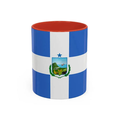 Flag of Manta Ecuador - Accent Coffee Mug 11oz Red - Go Mug Yourself