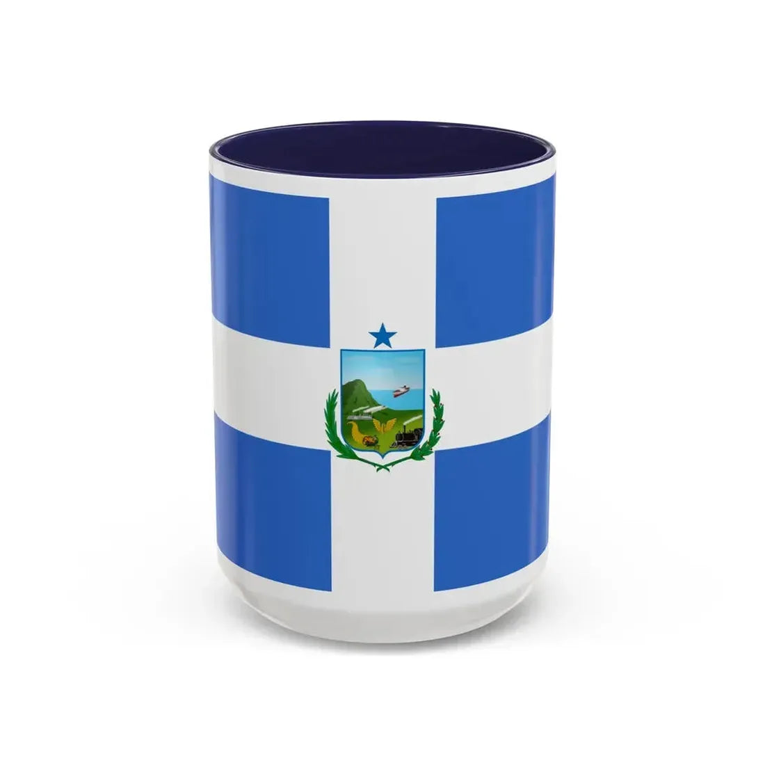 Flag of Manta Ecuador - Accent Coffee Mug 15oz Navy - Go Mug Yourself