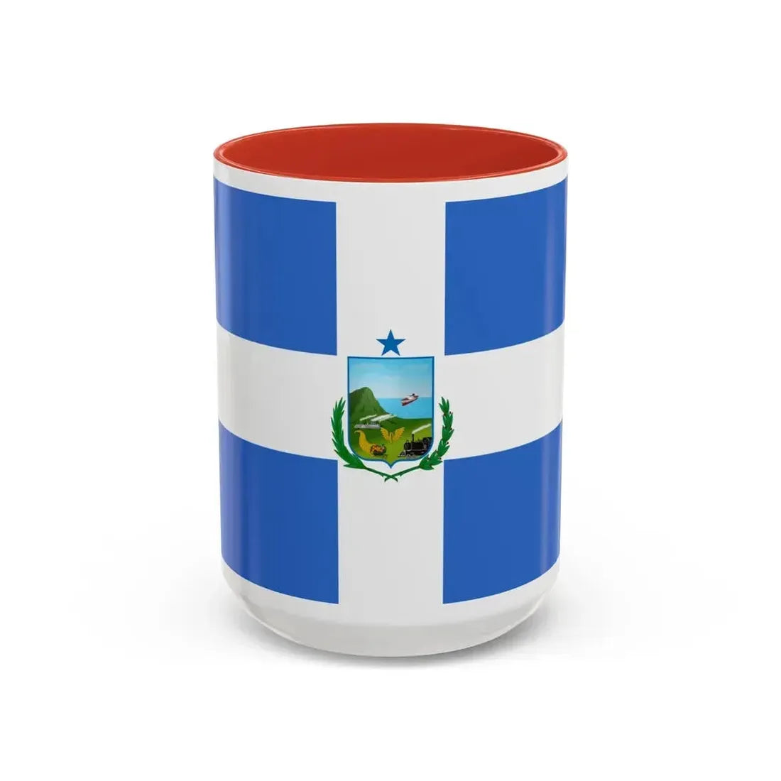 Flag of Manta Ecuador - Accent Coffee Mug 15oz Red - Go Mug Yourself