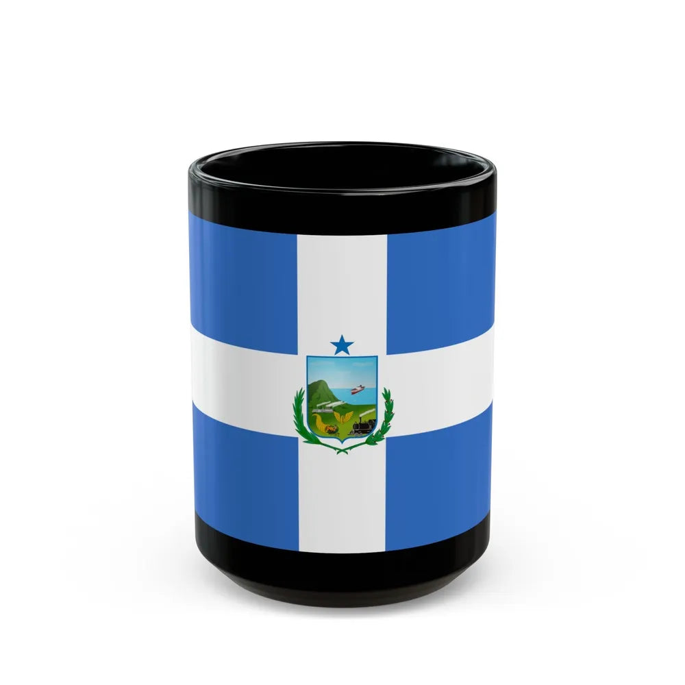 Flag of Manta Ecuador - Black Coffee Mug-15oz-Go Mug Yourself