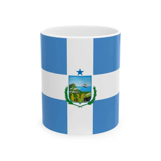 Flag of Manta Ecuador (Ecuador) White Coffee Mug 11oz - Go Mug Yourself