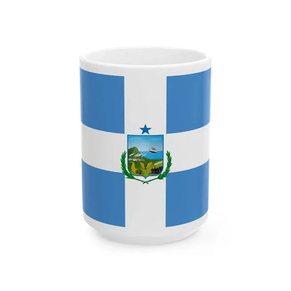 Flag of Manta Ecuador (Ecuador) White Coffee Mug 15oz - Go Mug Yourself