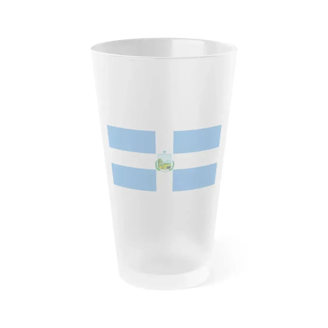 Flag of Manta Ecuador - Frosted Pint Glass 16oz 16oz Frosted - Go Mug Yourself