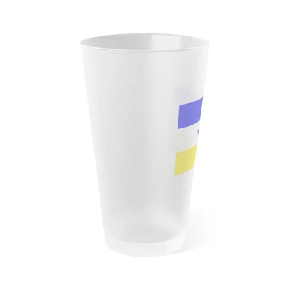 Flag of Mapuche - Frosted Pint Glass 16oz-Go Mug Yourself