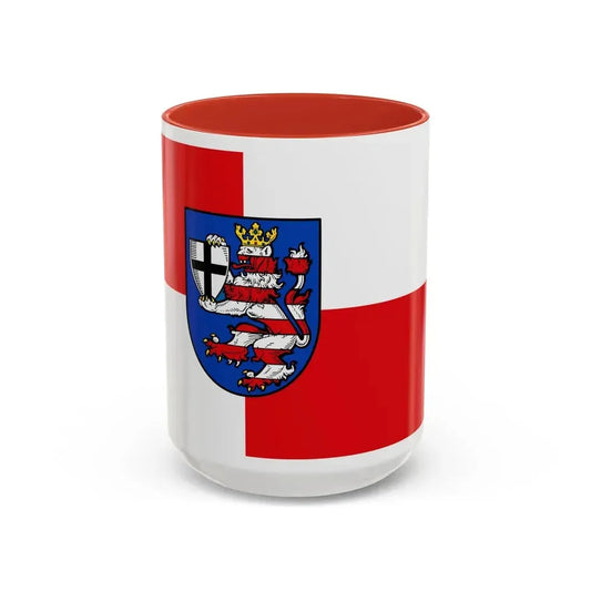 Flag of Marburg Biedenkopf Germany - Accent Coffee Mug 15oz Red - Go Mug Yourself