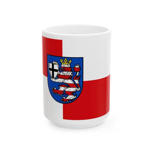Flag of Marburg Biedenkopf Germany - White Coffee Mug 15oz - Go Mug Yourself