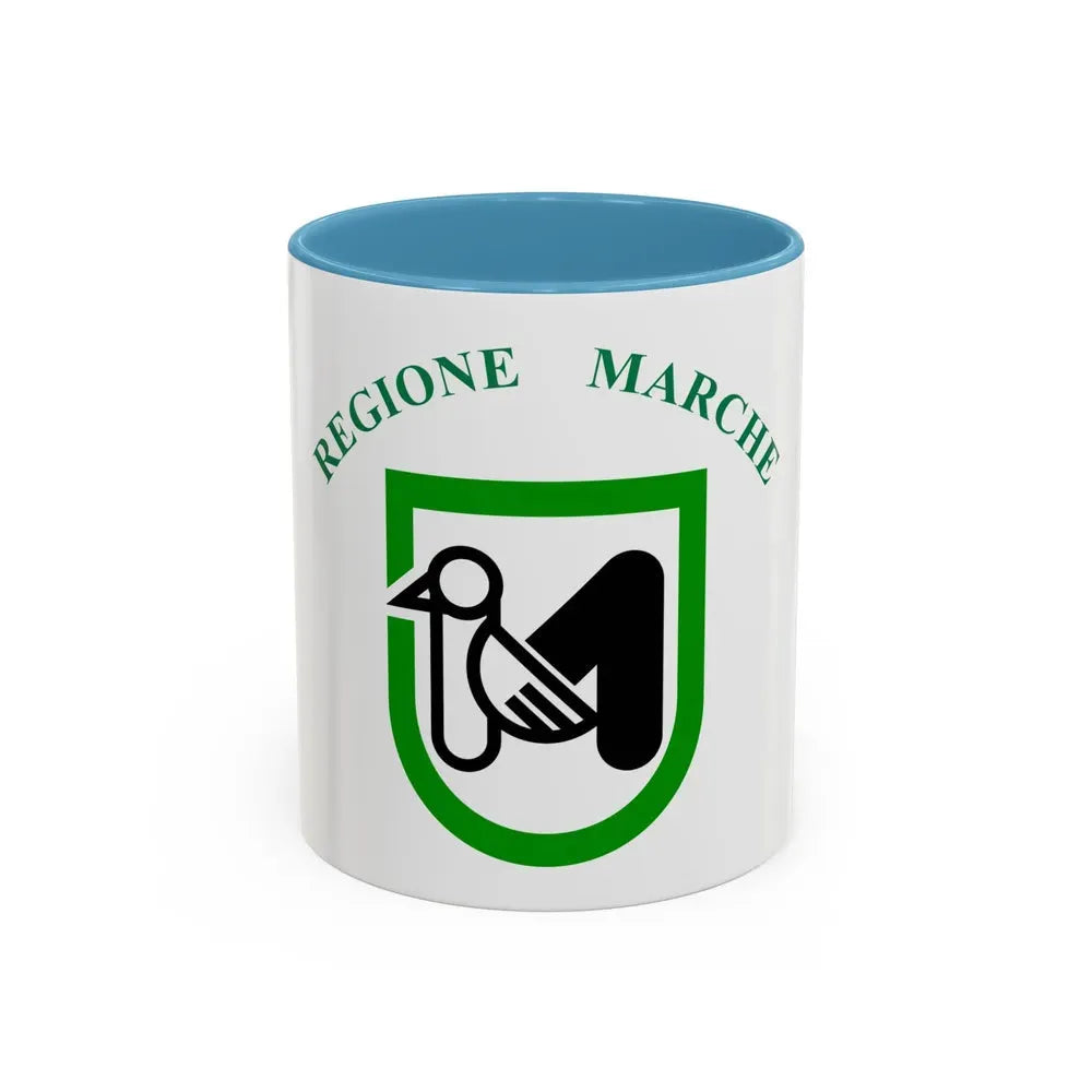 Flag of Marche Italy - Accent Coffee Mug 11oz Light Blue - Go Mug Yourself