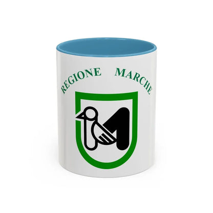 Flag of Marche Italy - Accent Coffee Mug 11oz Light Blue - Go Mug Yourself