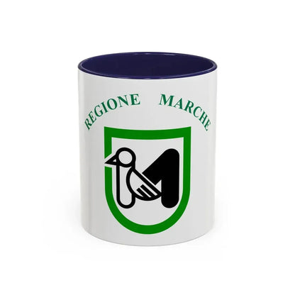 Flag of Marche Italy - Accent Coffee Mug 11oz Navy - Go Mug Yourself