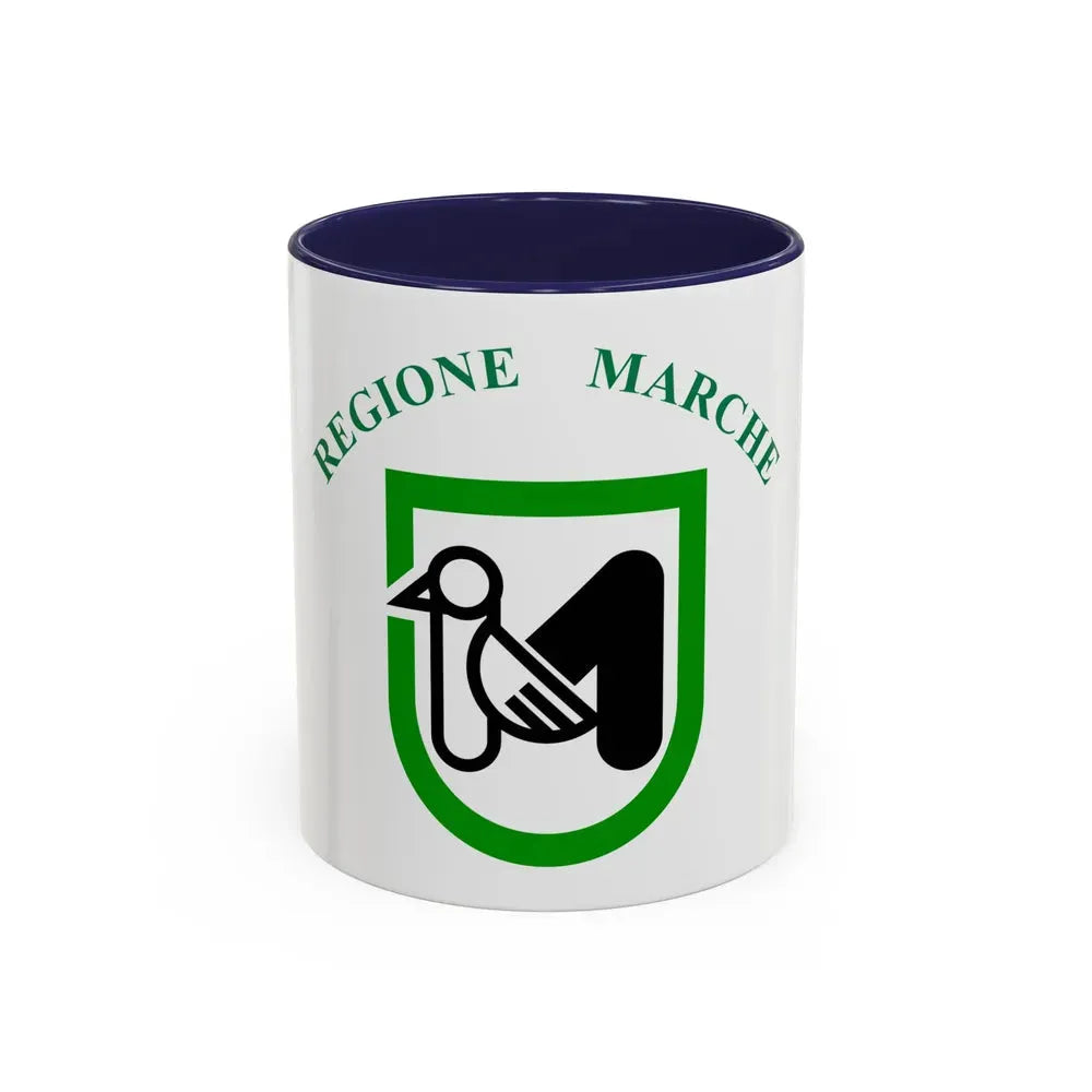 Flag of Marche Italy - Accent Coffee Mug 11oz Navy - Go Mug Yourself