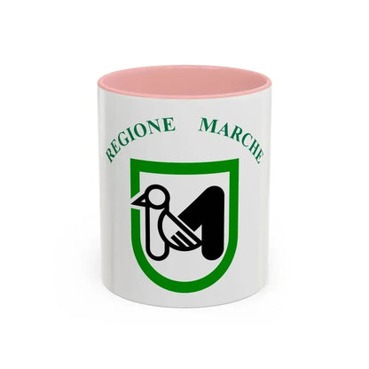 Flag of Marche Italy - Accent Coffee Mug 11oz Pink - Go Mug Yourself