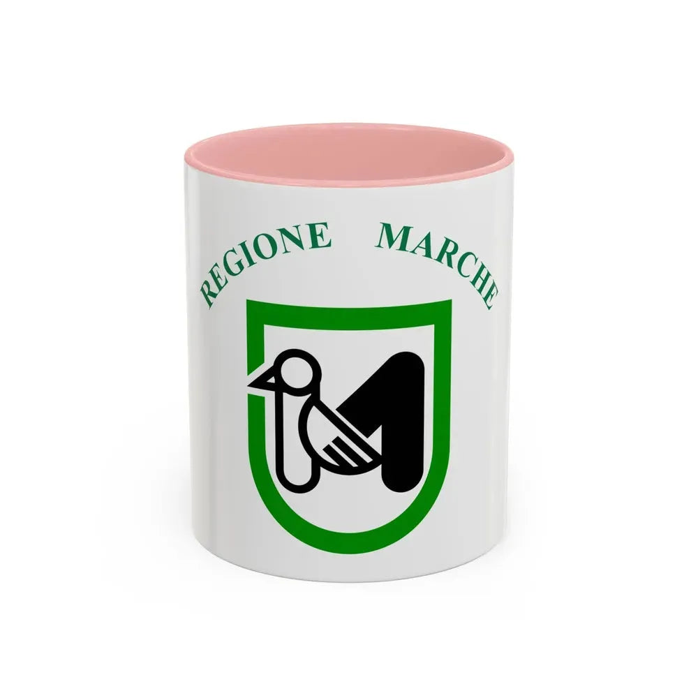 Flag of Marche Italy - Accent Coffee Mug 11oz Pink - Go Mug Yourself
