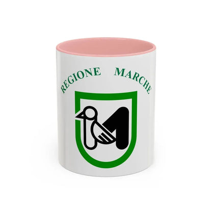 Flag of Marche Italy - Accent Coffee Mug 11oz Pink - Go Mug Yourself