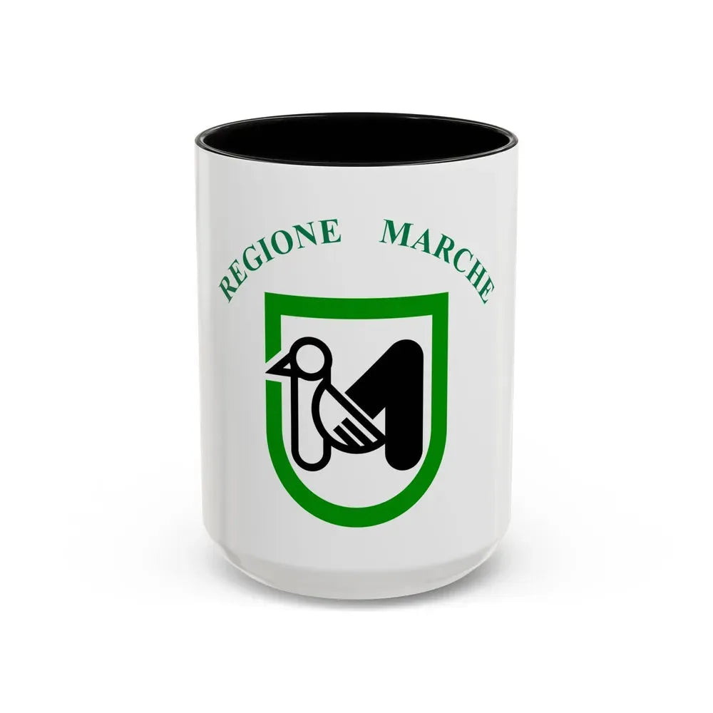 Flag of Marche Italy - Accent Coffee Mug 15oz Black - Go Mug Yourself