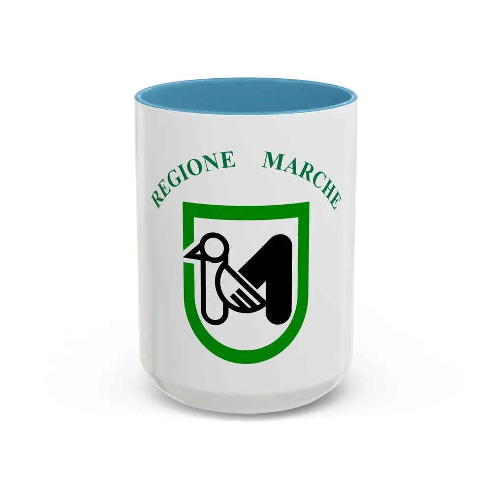 Flag of Marche Italy - Accent Coffee Mug 15oz Light Blue - Go Mug Yourself
