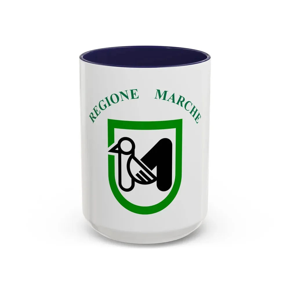 Flag of Marche Italy - Accent Coffee Mug 15oz Navy - Go Mug Yourself