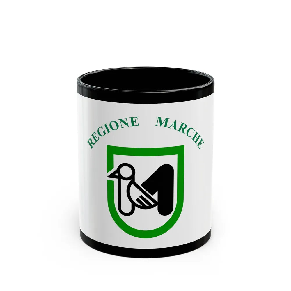 Flag of Marche Italy - Black Coffee Mug-11oz-Go Mug Yourself