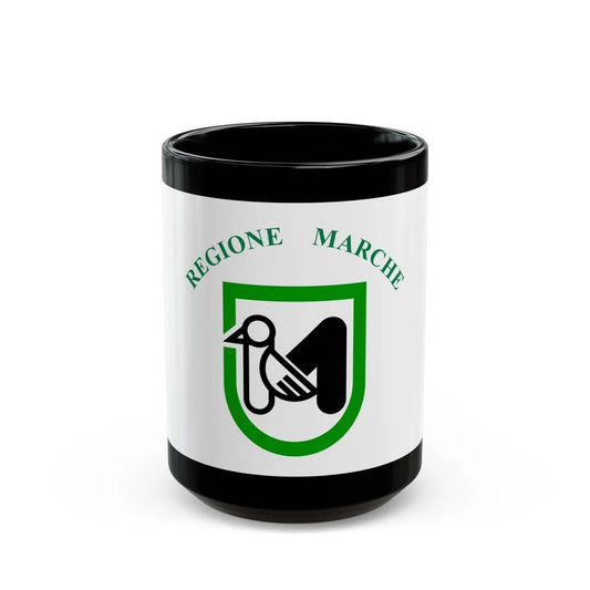 Flag of Marche Italy - Black Coffee Mug-15oz-Go Mug Yourself