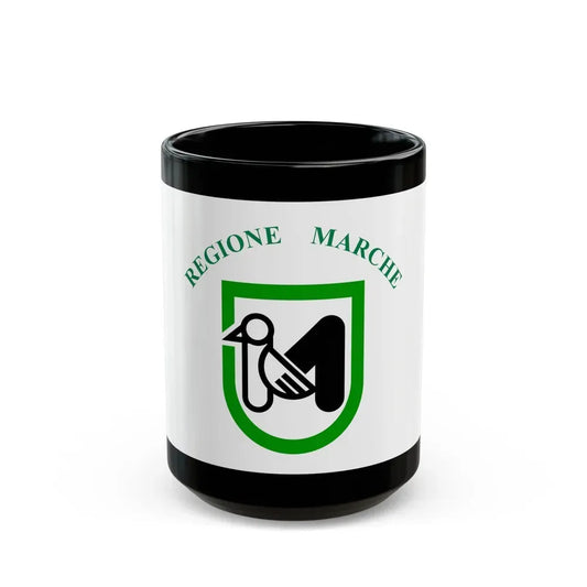 Flag of Marche Italy - Black Coffee Mug 15oz - Go Mug Yourself