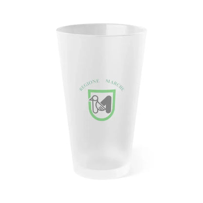 Flag of Marche Italy - Frosted Pint Glass 16oz 16oz Frosted - Go Mug Yourself