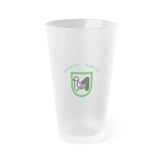 Flag of Marche Italy - Frosted Pint Glass 16oz 16oz Frosted - Go Mug Yourself