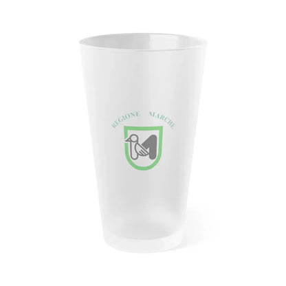 Flag of Marche Italy - Frosted Pint Glass 16oz 16oz Frosted - Go Mug Yourself